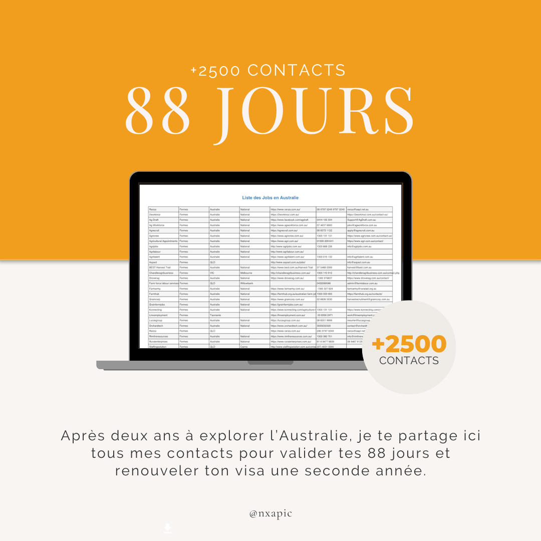 +2500 CONTACTS - 88 JOURS